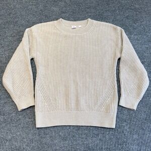 GAP Women's XS Oatmeal Heather Cable Knit Sweater Boatneck Barrel Sleeve